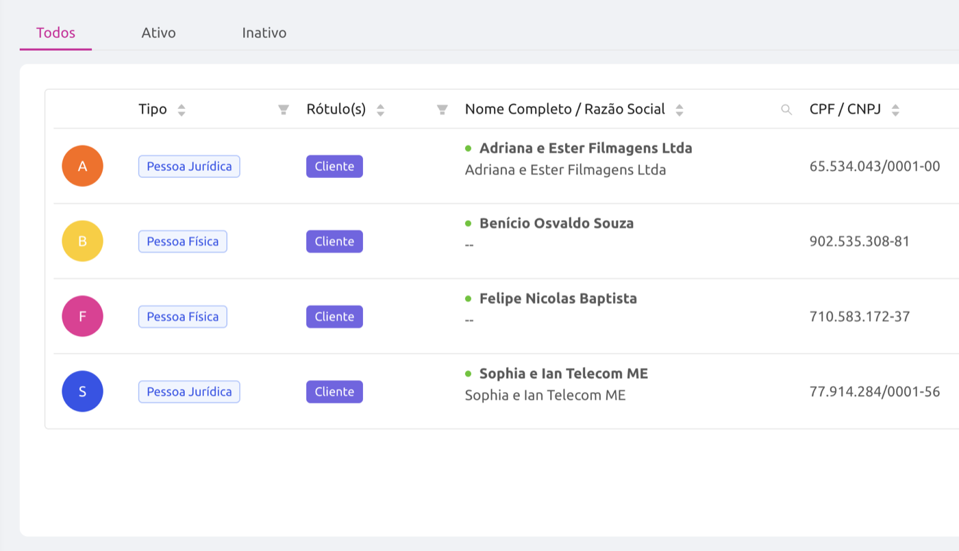 Gestão de clientes e fornecedores no sistema financeiro para pequena empresa